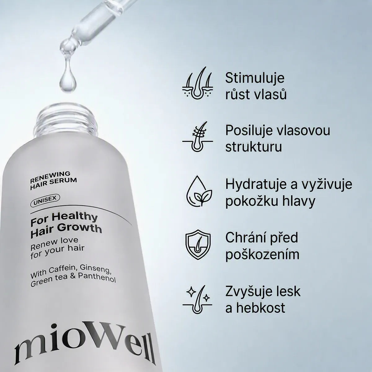 mioWell Renewing Sérum pro růst vlasů a pomoc proti vypadávání* XL 100ml