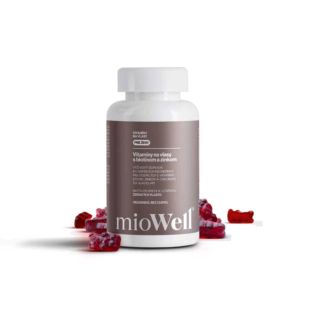 Vitamíny na podporu růstu vlasů s Biotinem na vlasy mioWell