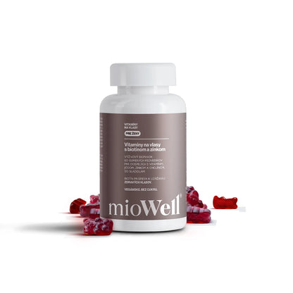 Vitamíny na podporu růstu vlasů s Biotinem na vlasy mioWell
