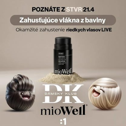 Zahušťující vlákna z bavlny pro řídké vlasy mioWell 5g