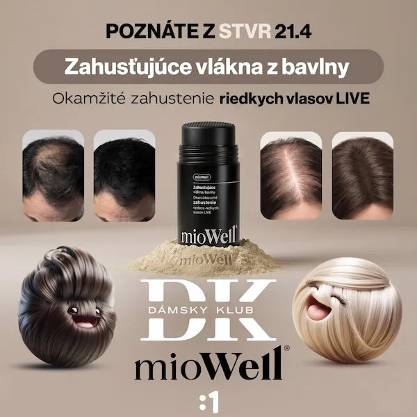 Zahušťující vlákna z bavlny pro řídké vlasy mioWell 12g