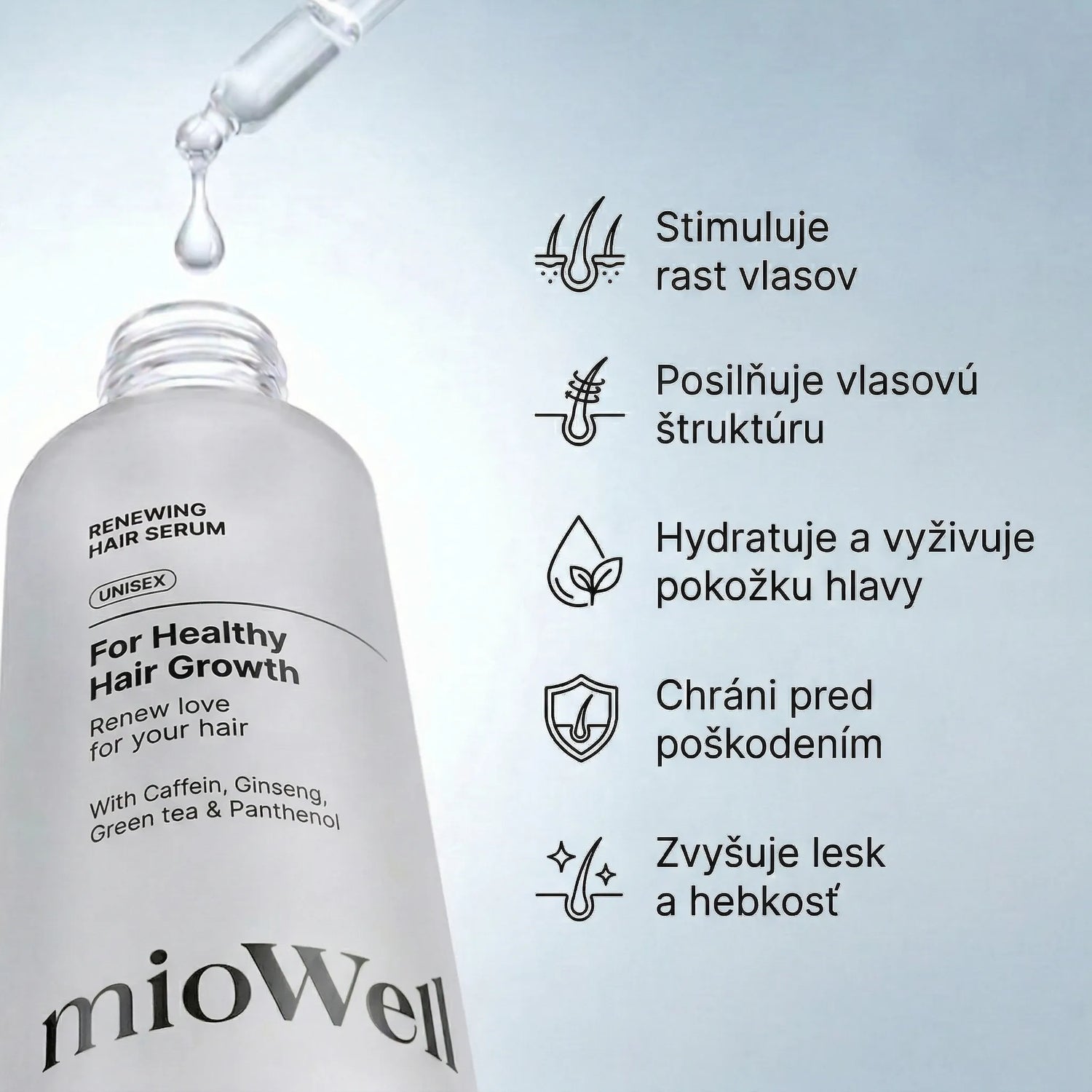 mioWell Renewing Sérum pro růst vlasů a pomoc proti vypadávání* XL 100ml