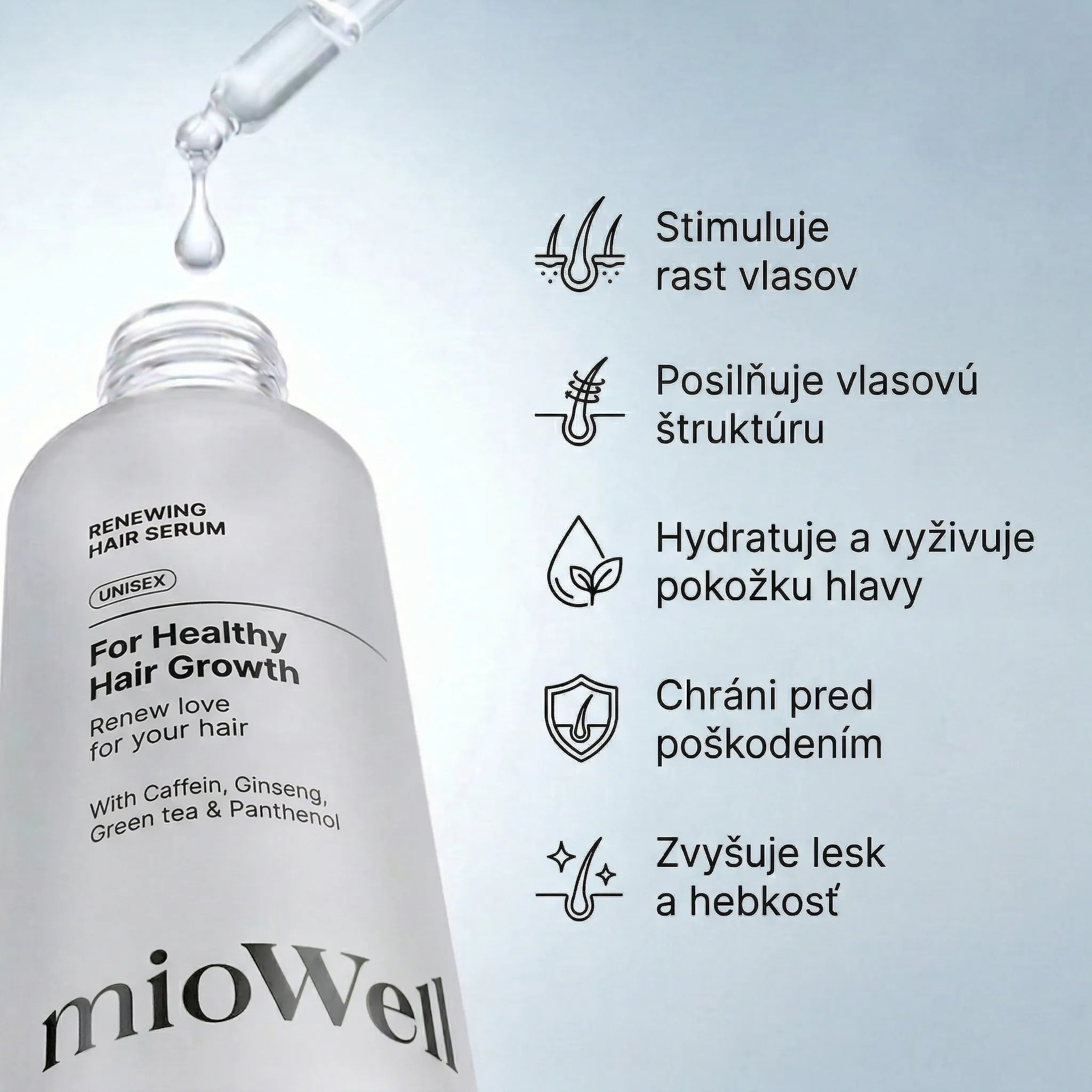 mioWell Renewing Sérum pro růst vlasů a pomoc proti vypadávání* XL 100ml