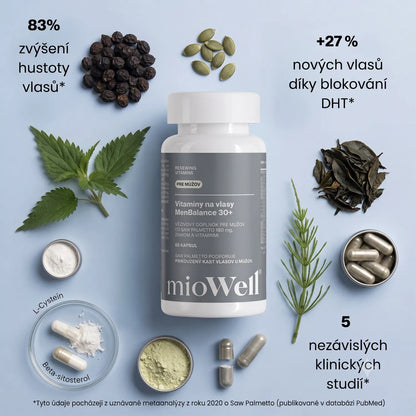 MenBalance 30+ kapsle se Saw Palmetto - Komplexní řešení proti vypadávání vlasů pro muže